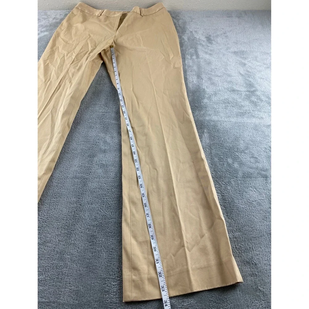 Anne Klein Womens Tan Stretch Dress Pants Khaki Bootcut Professional Trousers 10